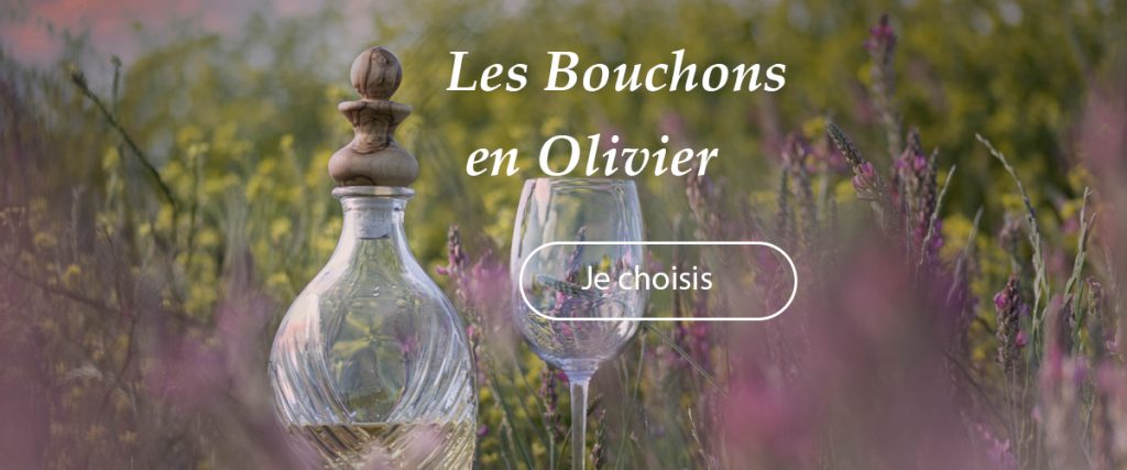 bouchon de bouteille en bois d'olivier